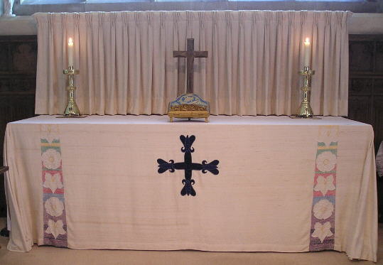The altar with lenten furnishings